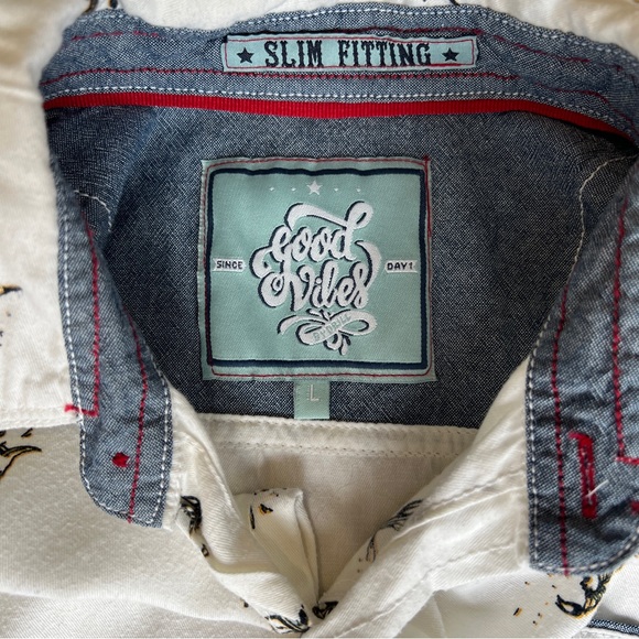 Good Vibes Only Mens Large Button Down - Picture 2 of 5